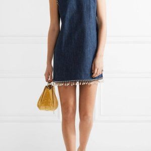 embellished denim dress sz xs